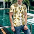 thumbnail image 6 of Lsque Monkeys and Pinealpples Pattern Mens Polo Golf Shirts Funny Graphics Shorts Sleeve Button Shirts Baseball T-shirt-Medium, 6 of 7