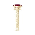 thumbnail image 3 of ANGARA Natural Vintage Inspired Oval 1.25 ct Ruby Ring with Engraved Shank in 14K Yellow Gold for Women (Size-8x6mm) | July Birthstone, Anniversary, Jewelry Gift for Women | Natural Ruby Ring, 3 of 8