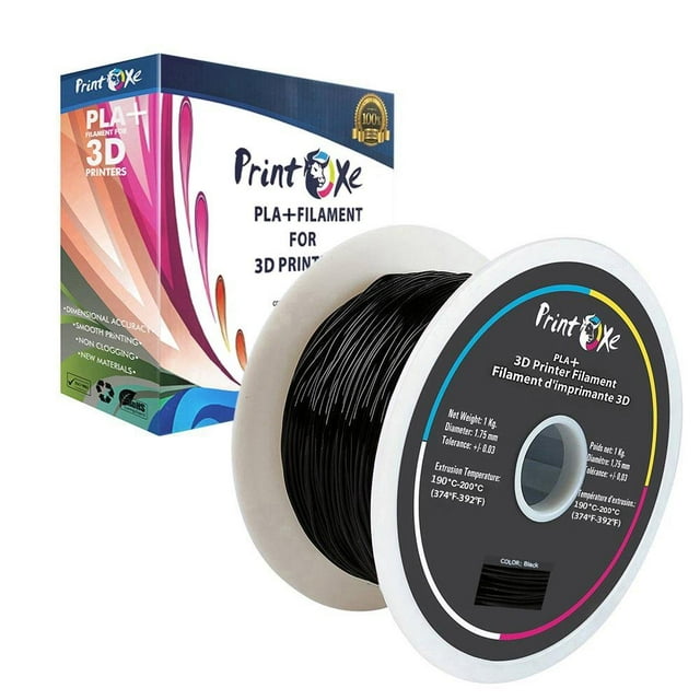 Black 3D PLA+ / Pro PLA Filament 1 Kg Net on Spool 1.75 mm