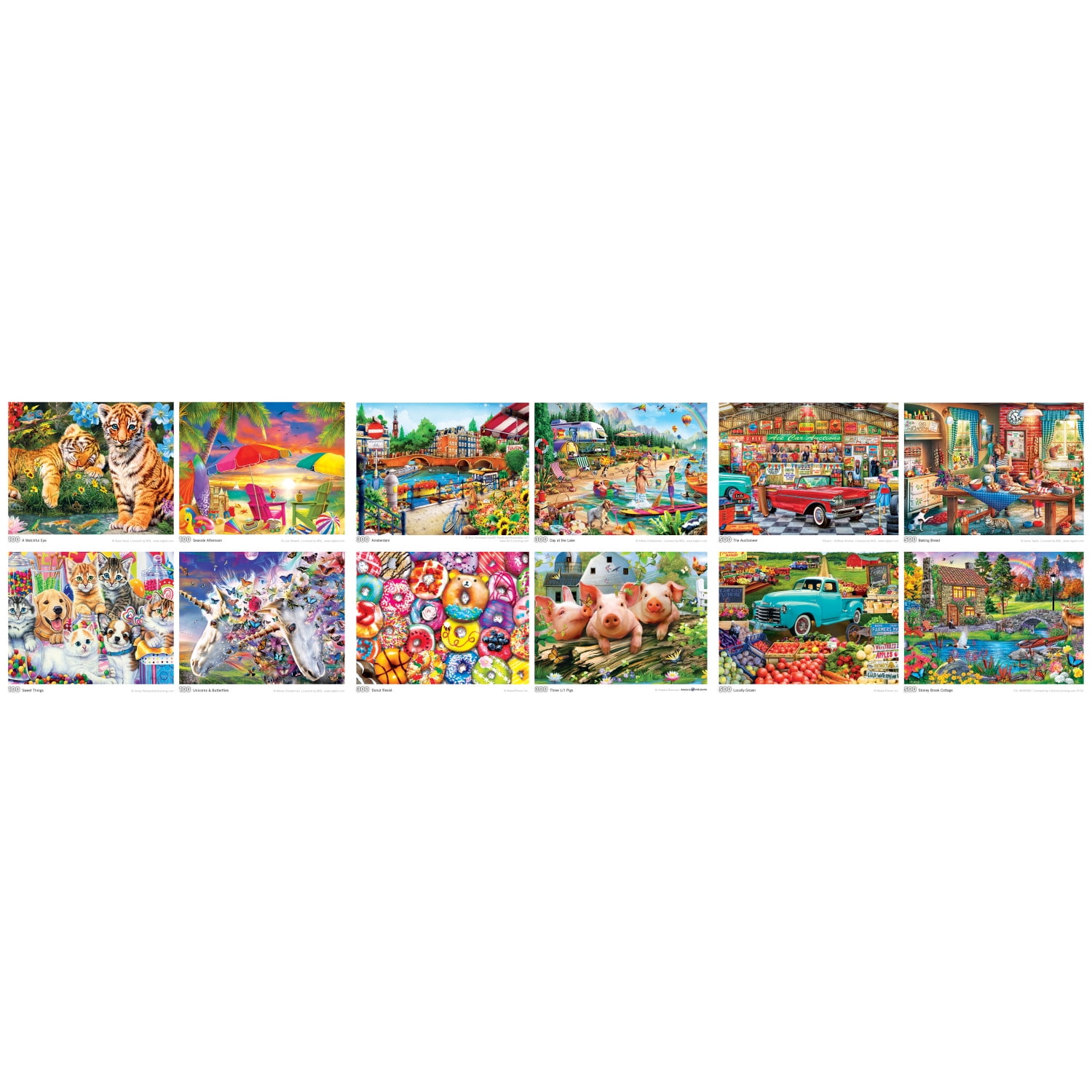 MasterPieces Artist Gallery Jigsaw Puzzle 12 Pack, 100-500 Pieces