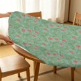thumbnail image 5 of Pioneer Flower Floral Print Pattern Round Fitted Tablecloth with Elastic Edge, Waterproof Dining Table Cover for Indoor Outdoor Camping and Daily Use, 5 of 6