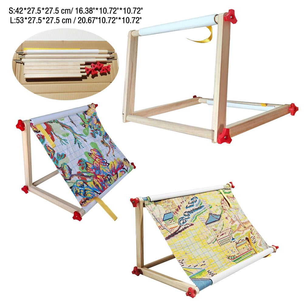 Wood Embroidery Hoop Holder Cross Stitch Scroll Frame Needlepoint Stand for Lap or Table Top Stitching Sewing Supplies Craft Tool