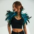 thumbnail image 3 of Fortune Women Gothic Feather Cape Halloween Cosplay Party Lacing Shawl Shrug, 3 of 8