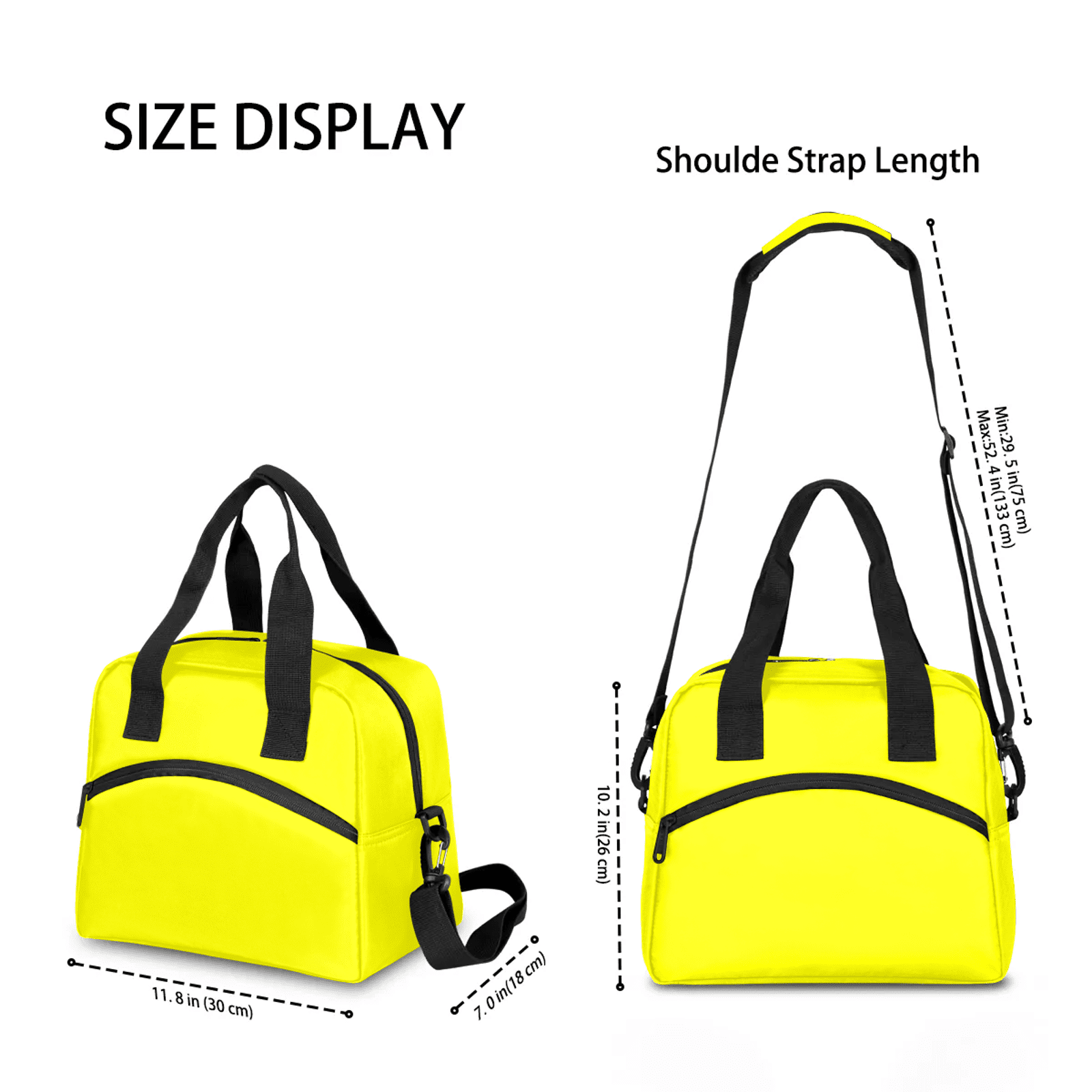 Herdesigns Light Yellow Lunch Bag for Adults Men Women Insulated Reusable Lunch Box Leakproof Cooler Tote Bag with Adjustable Shoulder Strap
