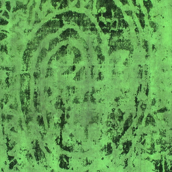 Ahgly Company Indoor Square Abstract Green Modern Area Rugs, 5' Square
