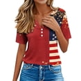 thumbnail image 6 of Goodtrade8 Short Sleeve T Shirts for Women July 4th Red White and Blue Pullover Graphic Red White and Blue Casual Summer , American Flag Independence Day Womens Tops Fashion, 6 of 9