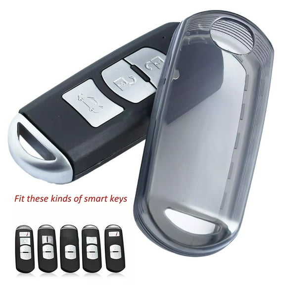 Black Transparent Key Fob Case Cover For Mazda 2 3 6 CX3 CX5 CX9 MX5 DJ BM KE