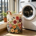 thumbnail image 5 of Boho Style Quilted Fabric Storage Basket, Lightweight Foldable Laundry Hamper With Handles, Multi-purpose Sundry Organizer for Dirty Clothes, Household Sorting And Daily Storage, 5 of 6