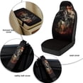 thumbnail image 6 of Xixirimido Car Seat Covers Front Seats Only with Belt Covers Armrest Box Cover 5Pcs Set for SUV Sedan Van Truck PU Leather Seat Protector Automotive Accessories, Wolf Forest American Flag, 6 of 8