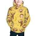 thumbnail image 2 of Curious George Boys Girls 3D Print Casual Pullover Hoodies Hooded Sweatshirts Tops Blouse with Pocket Age 6-16, 2 of 5