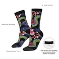 thumbnail image 4 of Gukieu Snake And Flower Print Contrast Color Mid-calf Socks, Sweat-wicking Athletic Socks, Unisex Clothing Accessories, 4 of 6