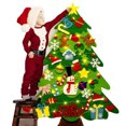thumbnail image 2 of Árbol de Navidad de Fieltro, Decoración navideña de Bricolaje, Árbol de Navidad con 32 Piezas de Adornos, decoración de Pared con Luces LED para decoración de la Pared de la Puerta del hogar de los, 2 of 7