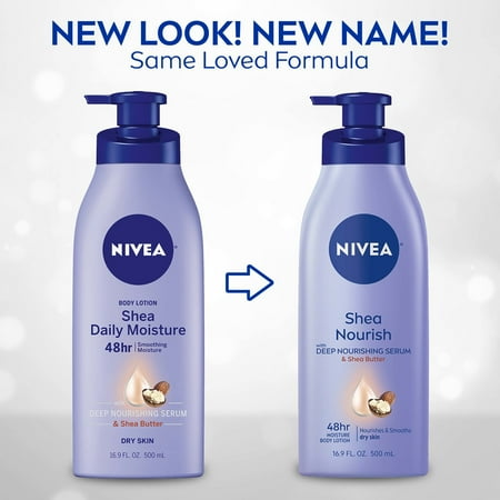 NIVEA Shea Nourish Body Lotion, Dry Skin Lotion with Shea Butter, 16.9 Fl Oz Pump Bottle - Image 8