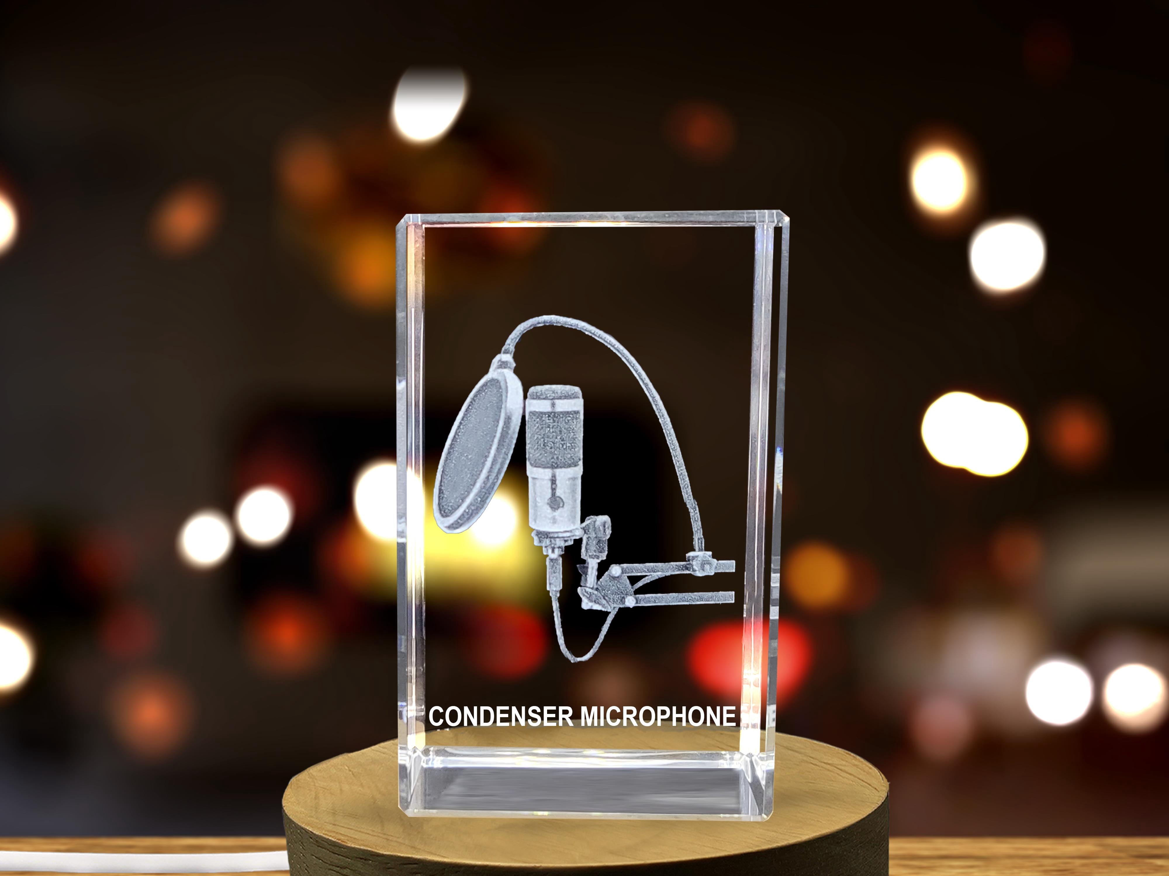 A Faceted Crystal Condenser Microphone - A Hyper-Realistic Tribute to Studio Craft