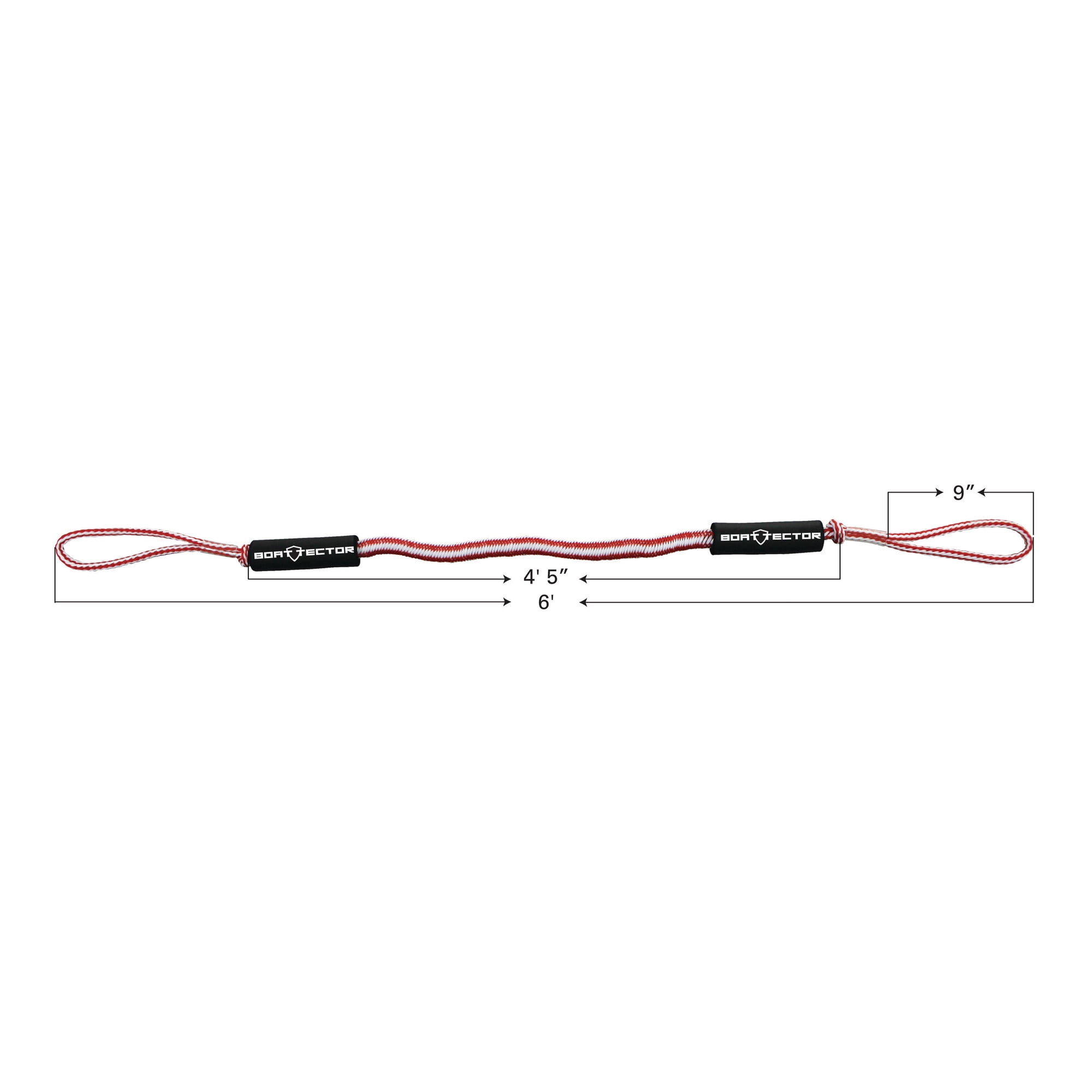Extreme Max 3006.3299 BoatTector Bungee Dock Line Value 4-Pack - 6', Red/White