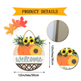 thumbnail image 6 of Front Door Porch Decorations Fall Welcome Door Hanging Sign 12 inch Wooden Wall Sign, Rustic Holiday Wreath Decor for Front Door Porch Home Window Wall Farmhouse Decorations, 6 of 6