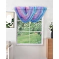 thumbnail image 2 of Waterfall Valances for Windows, Blue Purple Ombre Kitchen Sheer Valance Curtains, Marble Abstract Modern Ink Painting Rod Pocket Elegant Swag Valances for Living Room Bedroom, 47.2"x38.5", 3 Panel, 2 of 8