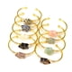 thumbnail image 4 of Xiao Hua Pulsera de cuentas hecha a mano, adecuada para hombres y mujeres, pulsera abierta de estrella de cinco puntas de piedra natural enrollada a mano (rosa + oro), 4 of 4