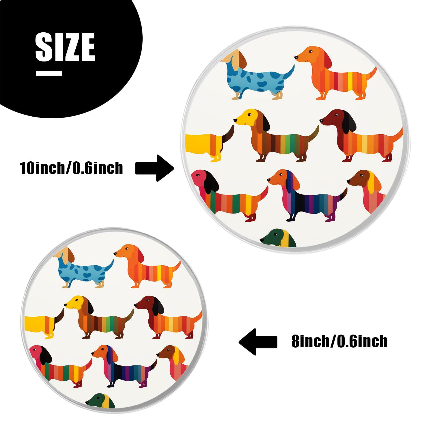 Stove Burner Covers 4 Pcs for Decorative Gas Stove Burner Cover 8Inch And 10Inch ,Colorful Dachshund Puppy Dog colorful