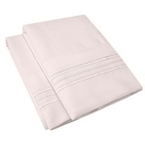 Pillowcases 2 Pack King Embroidered Super Soft Brushed Microfiber Solid - Pale Pink