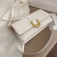 thumbnail image 3 of Bolso bandolera de hombro de cuero PU para mujer a la moda bolso de color puro (blanco), 3 of 5