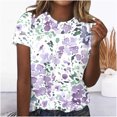 thumbnail image 2 of Tops Cortos para Mujeres Casual de Moda Impreso Cuello Redondo, Camiseta de Manga Corta para el Uso Diario, Fiesta Y Cómodo, 2 of 4