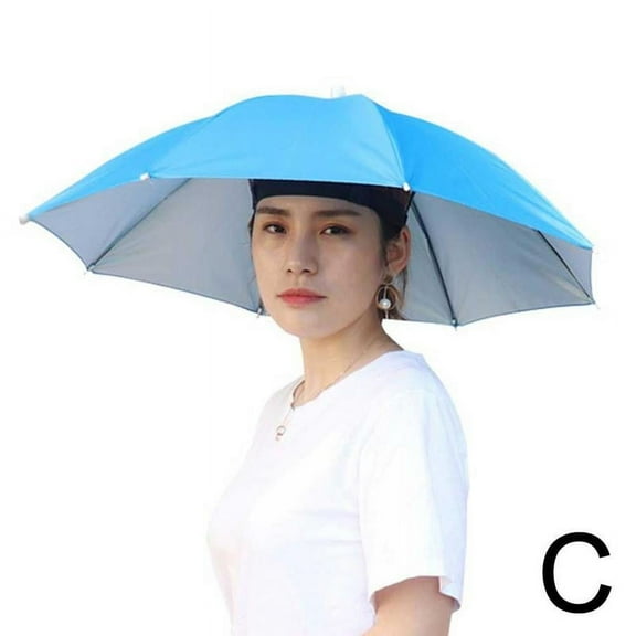 Suns Umbrella Hats Outdoor Rain Foldable Fishing Camping Headwear Cap J4Q6