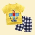 thumbnail image 2 of Fesfesfes Toddler Boys Cartoon Print Pattern Short Sleeve Clothes Summer Two-piece Sute, 2 of 3