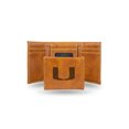 thumbnail image 1 of Miami Hurricanes Laser Engraved Brown Trifold Wallet, 1 of 1
