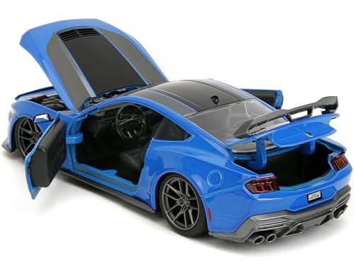 Jada 2024 Ford Mustang Dark Horse Blue Metallic with Black & Gray Stripes Bigtime Muscle Series 1-24 Diecast Model Car(Selections May Vary)