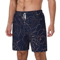 thumbnail image 2 of Uemuo Navy Dark Blue Pattern Mens Swim Trunks Quick Dry Board Shorts with Mesh Lining, Stretch Beach Shorts Quick Dry No-Chafing Board Shorts-Large, 2 of 9