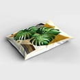 thumbnail image 2 of Ambesonne Monstera Pillow Sham, Nature Scandinavian Boho, 26" X 20", Fern Green and Pale Coffee, 2 of 2