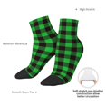 thumbnail image 4 of Goofa Buffalo Plaid Green Black Pattern Non Slip Socks with Grips for Elderly, Crew Socks Yoga Hospital Socks Cushioned Sole Gripper Socks for Men Women, 4 of 5