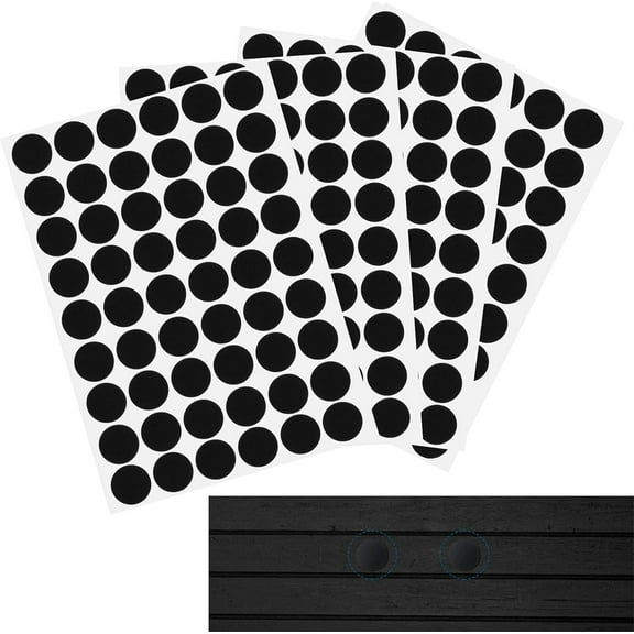 Tutuviw 216Pcs Screw Covers Stickers,Screw Hole Stickers,Round Waterproof Self-Adhesive Screw Hole Cover,Furniture Dustproof Sticker for Wood Cabinet Shelf Wardrobe Walls Repairing (Black)