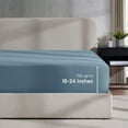 thumbnail image 3 of (2 pack) LammaLoe Extra Deep Pocket Full Size Fitted Sheet Only, Fits 18" to 24" Mattress, Soft Microfiber Fitted Bed Sheet, Stone Blue, 3 of 8