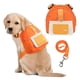 thumbnail image 1 of Mochila para perros pequeños, lindas mochilas con arnés para cachorros con correa, bolsa de transporte ajustable para perros (S, naranja), 1 of 5