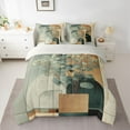 thumbnail image 2 of Homewish Modern Aesthetic Art 7pcs Bedding Comforter Set,Green Plant Queen Bedding Sets,Retro Geometric Artsitic Queen Sheet Sets For Men Women,Ultra Soft Home Decor Reversible, 2 of 8