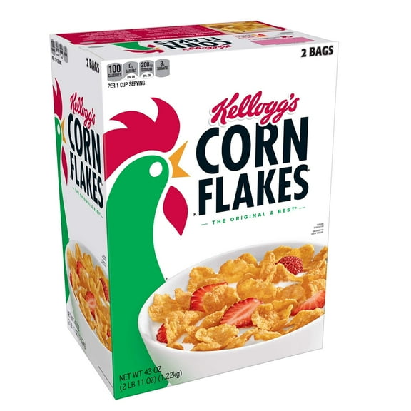 Kellogg's Corn Flakes Breakfast Cereal 43 oz.2pk