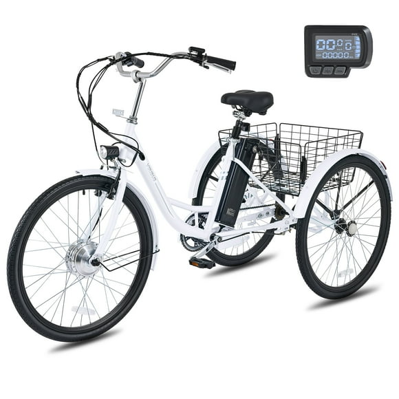 Viribus 26" Adult Electric Tricycle 250W Electric Trike with 36V 13Ah Battery UL 2271 White