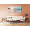 thumbnail image 2 of HFDF Large Abstract Canvas Wall Art Modern Art Paintings Seagulls Flying on Deep Blue Ocean Grey Sky Storm EveArtwork Pictures for Living Room Bedroom Wall Decor 24x20inch Framed, 2 of 6