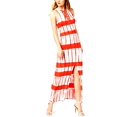 thumbnail image 1 of Material Girl Robe Maxi à Lacets Imprimée pour Adolescentes (Teinture sur Nœuds Rouge et Blanc, TP), 1 of 3