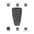thumbnail image 4 of Ecobo 20.9-Inch Tall Eco-Friendly Round Pot Planter | Indoor/Outdoor Use, Durable, Versatile, and Lightweight | Contemporary All-Weather Design by Brazilian Artisans - Black, 4 of 6