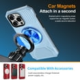 thumbnail image 4 of Allytechgroup Shockproof Case for Apple iPhone 16 Pro, [Compatible with Magsafe] Anti-Scratch Rotating Stand Magnetic Cover Heavy Duty Protective Bumper Phone Case Shell for Women Men, Azure, 4 of 7