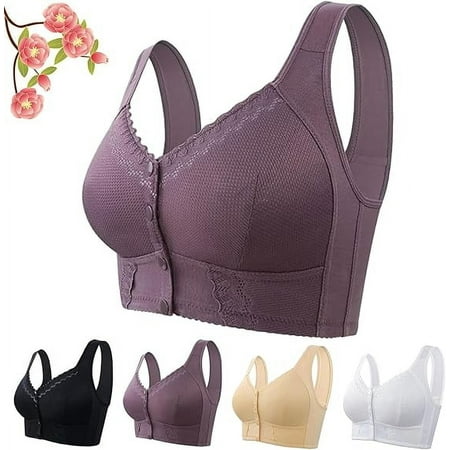 Moona Bra for Senior  Moona Bra - Front Closure Breathable Bra for Seniors  Full Coverage Bras for Older Women