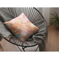 thumbnail image 4 of Carnation Garden Throw Pillow with Removable Cover in Pink on Orange 16x16, 4 of 5