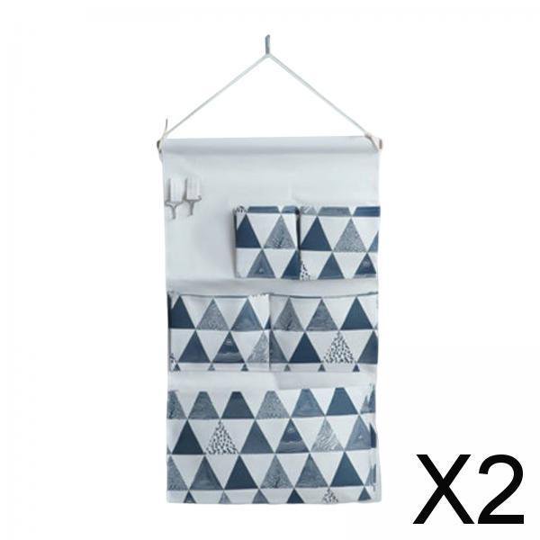 2x Bolsa de Almacenamiento Colgante Bolsa de Almacenamiento 5 Bolsillos, Bolsa de Acabado Organizador Tela para Baño Dormitorio 2 piezas