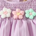 thumbnail image 4 of CZHQWE Baby Girl Spring Outfits 1/2 Birthday Girl Toddler Baby Girl Outfits Floral Summer Clothes Spring Waffle Short Sleeve Shirt Tops Cute Shorts Set Purple 3-4 Years, 4 of 6