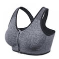 thumbnail image 6 of Women's Zip Front Sports Bra Wireless Post-Surgery Bra Active Yoga Sports Bras GRAY, 6 of 11