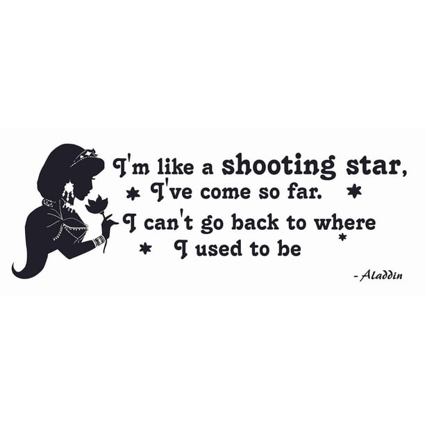 Diy Princess Jasmine Wall Decal Sticker 8 X Vinyl Adhesive Walt Disney Aladdin Quotes Home Decoration Sticker I M Like A Shooting Star I Ve Come So Far I Can T Go