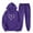 Purple, variant on USSUMA Sweat Suit Set Womens Hoodies Long Sleeved Pullover Sweatpant Outfits Pocket Drawstring Print Tracksuit Elastic Waist Leisure Jogger Sets Plus Size Athletic Fall Suit